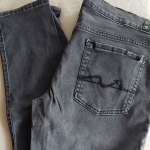 7 For All Mankind Grey Stretch Skinny Jeans